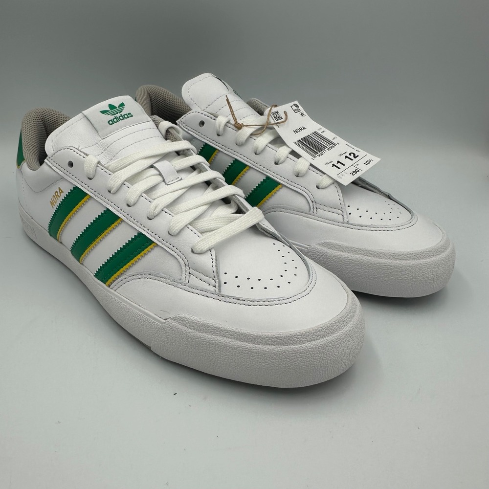Adidas Nora IF2069 Skate Shoes White Green Yellow‎ Men 11 Womens 12 NIB Sneakers